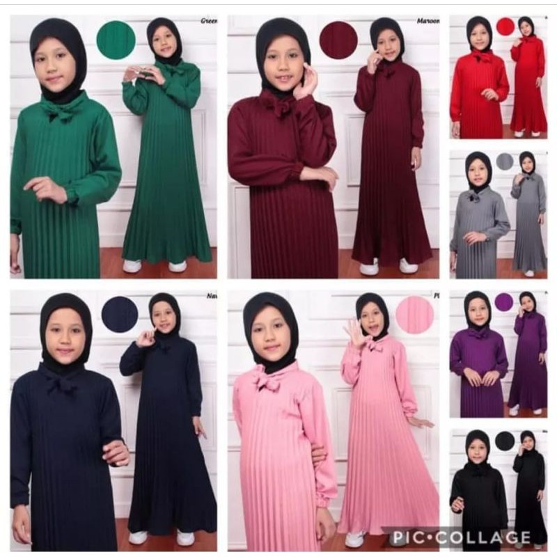 GAMIS PLISKET ANAK TANGGUNG//Gamis Plisket Tali Anak Usia 4 sampai 7 tahun