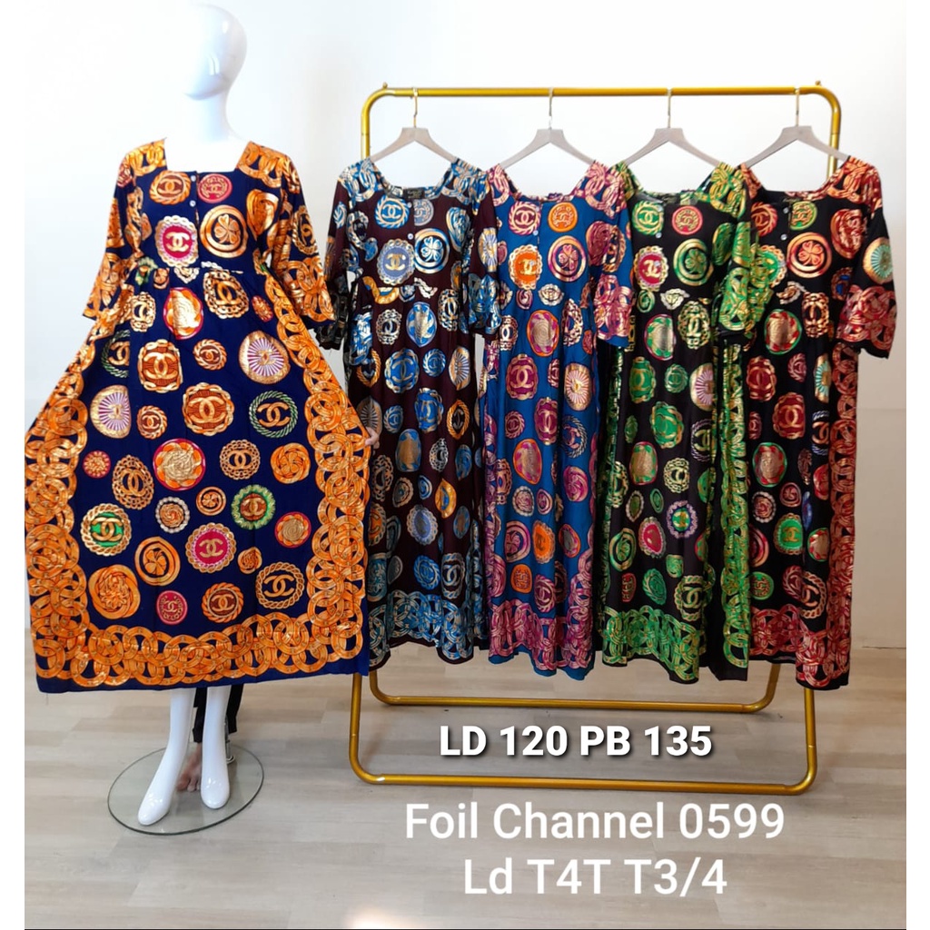Longdress Prada T3/4 / Longdress Foil Kartika Batik Kancing Depan / Kartika Batik