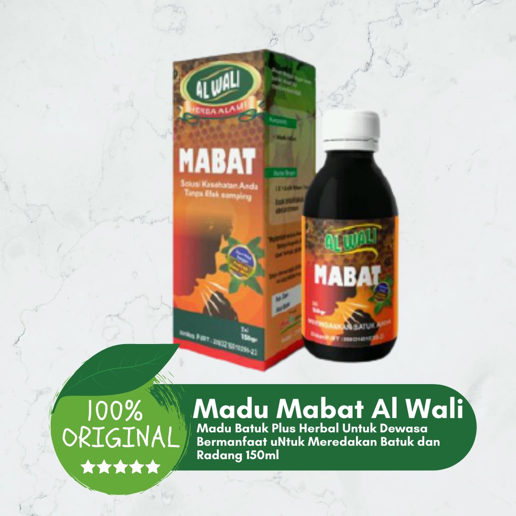 

Mabat Madu Batuk Dewasa Al Wali Madu Batuk Herbal 150gr