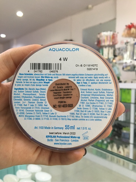 Kryolan Aquacolor 55ml Kode 4W