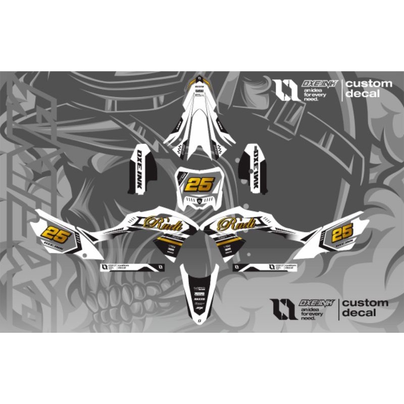 Decal klx Bf / klx G putih gold glosy / doff