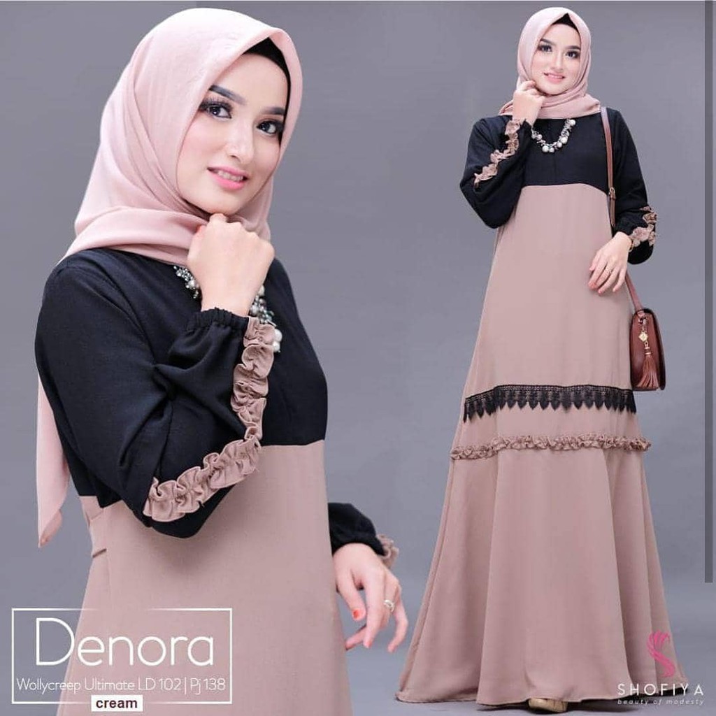 Baju Gamis Denora Dress Maxi Setelan Muslim Wanita Hijab Terbaru Termurah Baju Hamil Shopee Indonesia