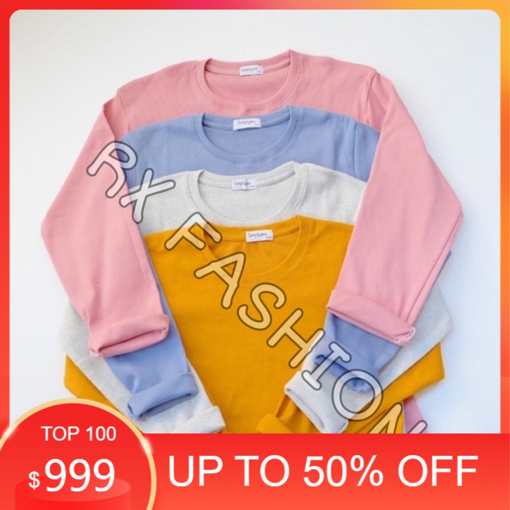 Resiotomatis Dropship KAOS WANITA POLOS ONECK PJ LENGAN PANJANG L  XXL JUMBO SIZE BAHAN SPANDEX 1R