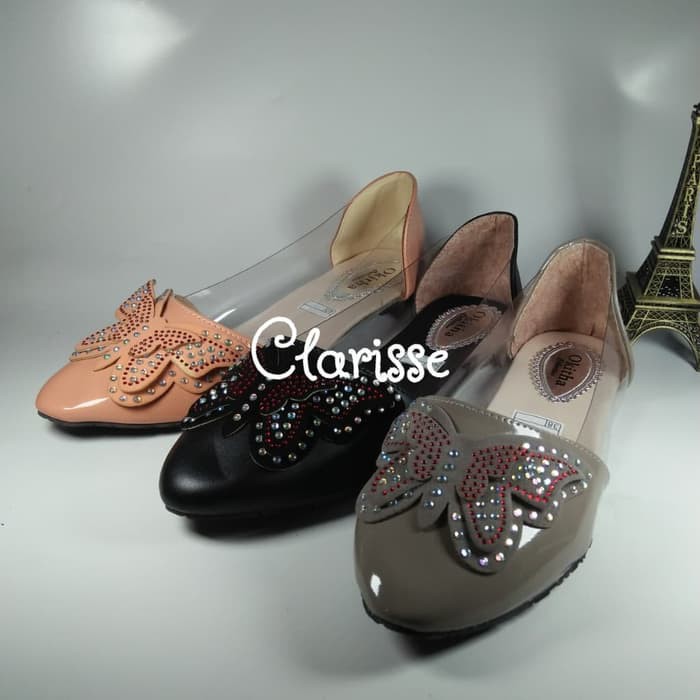 BALET MIKA BUTERFLY / SEPATU WANITA KUPU-KUPU UNIK DAN LUCU - Merah Muda- 36