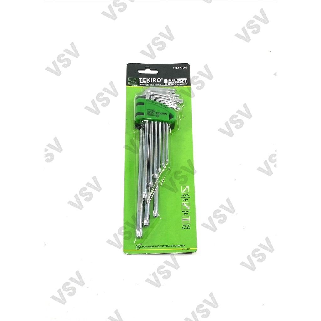 TEKIRO kunci L bintang set LUBANG 9pc / tamper Torx key set 9pc