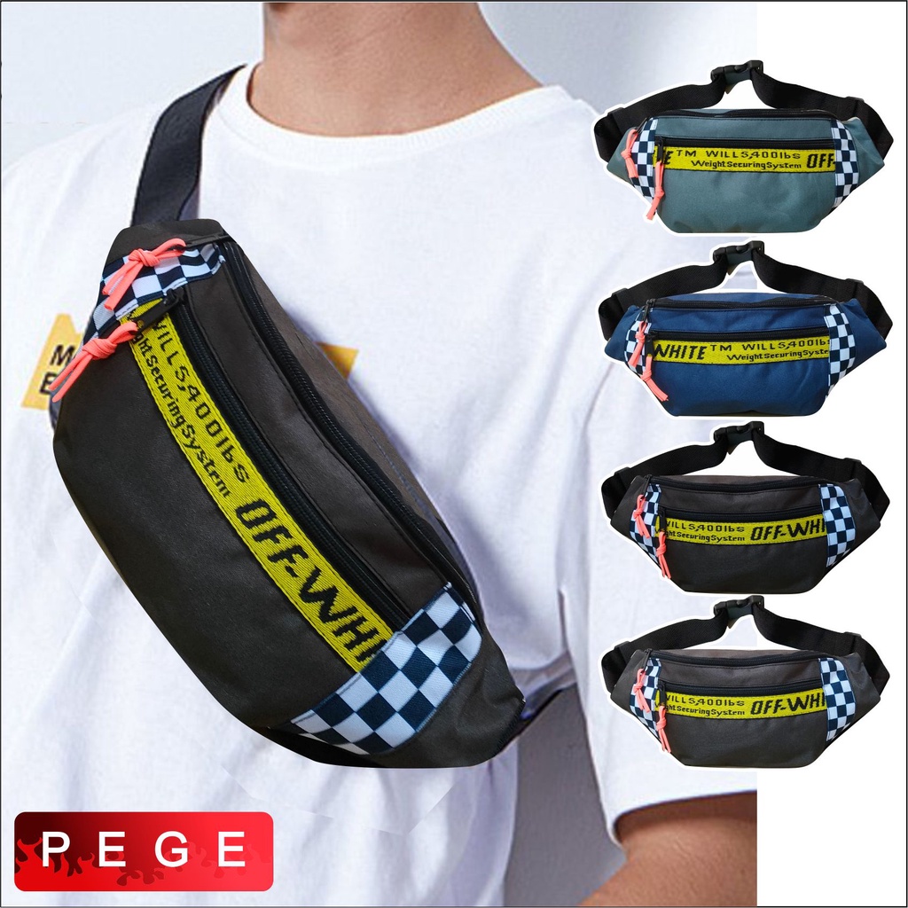 Tas Selempang Pria PEGE Model Slempang Waistbag Keren Simpel Cocok Untuk Sehari Hari - PG 8906