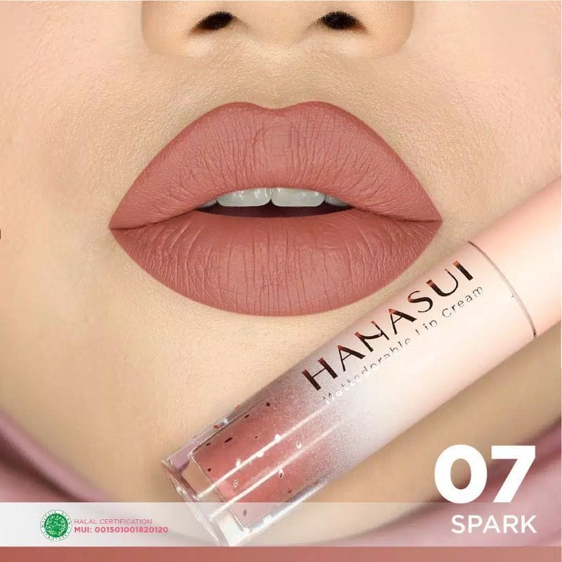 najmia Hanasui Mattedorable BOBA Lip Cream bibir blush on lip and cheek lipstik matte hanasui Boba-07 spark