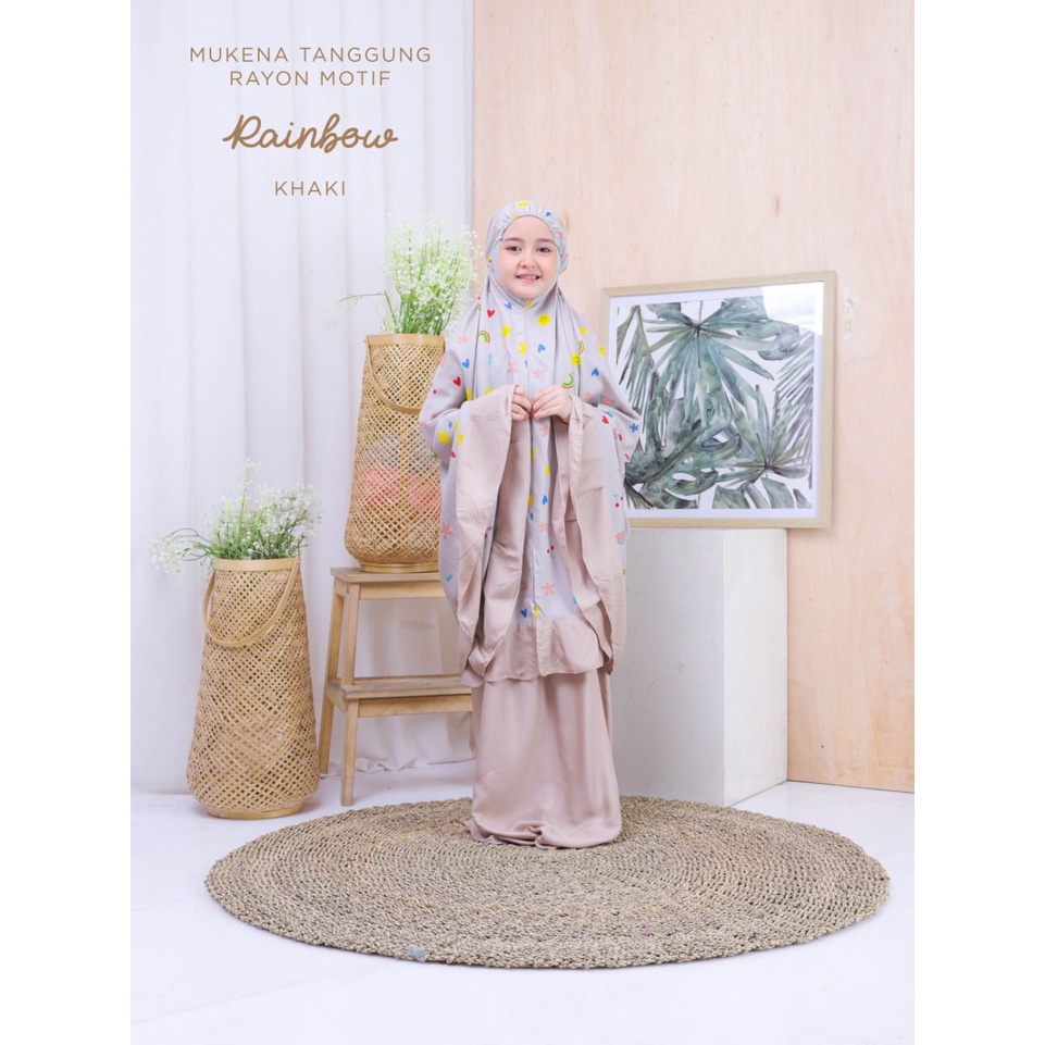 MUKENA BALI TASIK - MUKENA ANAK TANGGUNG RAYON MOTIF RAINBOW