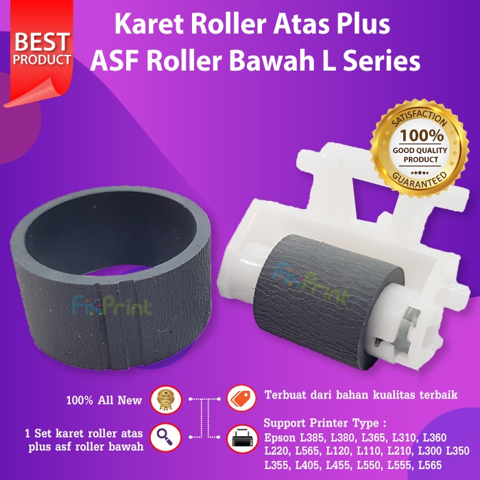 Karet Atas + ASF Bawah Epson L120 L121 L110 L210 Roller Printer L550 L555 L565 L350 L360 L380 L405