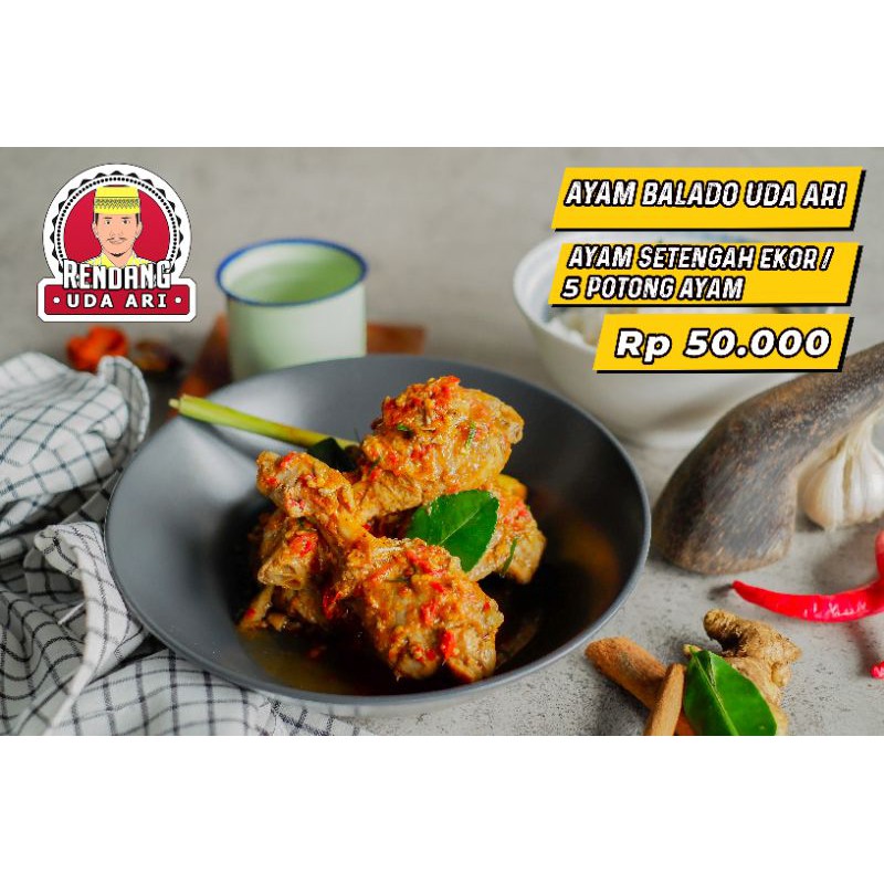 

Ayam Balado (Rendang Uda Ari) 750 gram, setengah ekor ayam, 5 potong