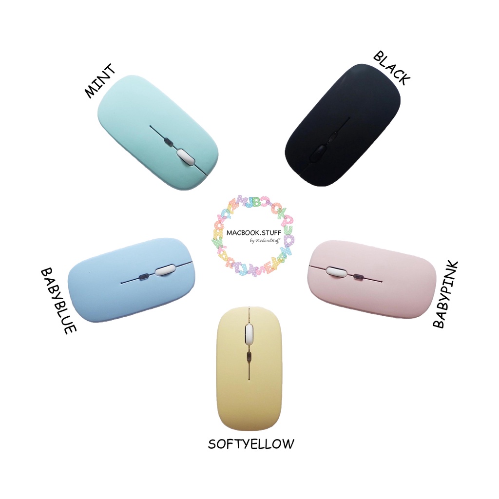 WIRELESS BLUETOOTH SILENT LED MOUSE PASTEL COLOR ULTRA LIGHT SLIM OPTICAL MAC MACBOOK WINDOW LINUX CHROME