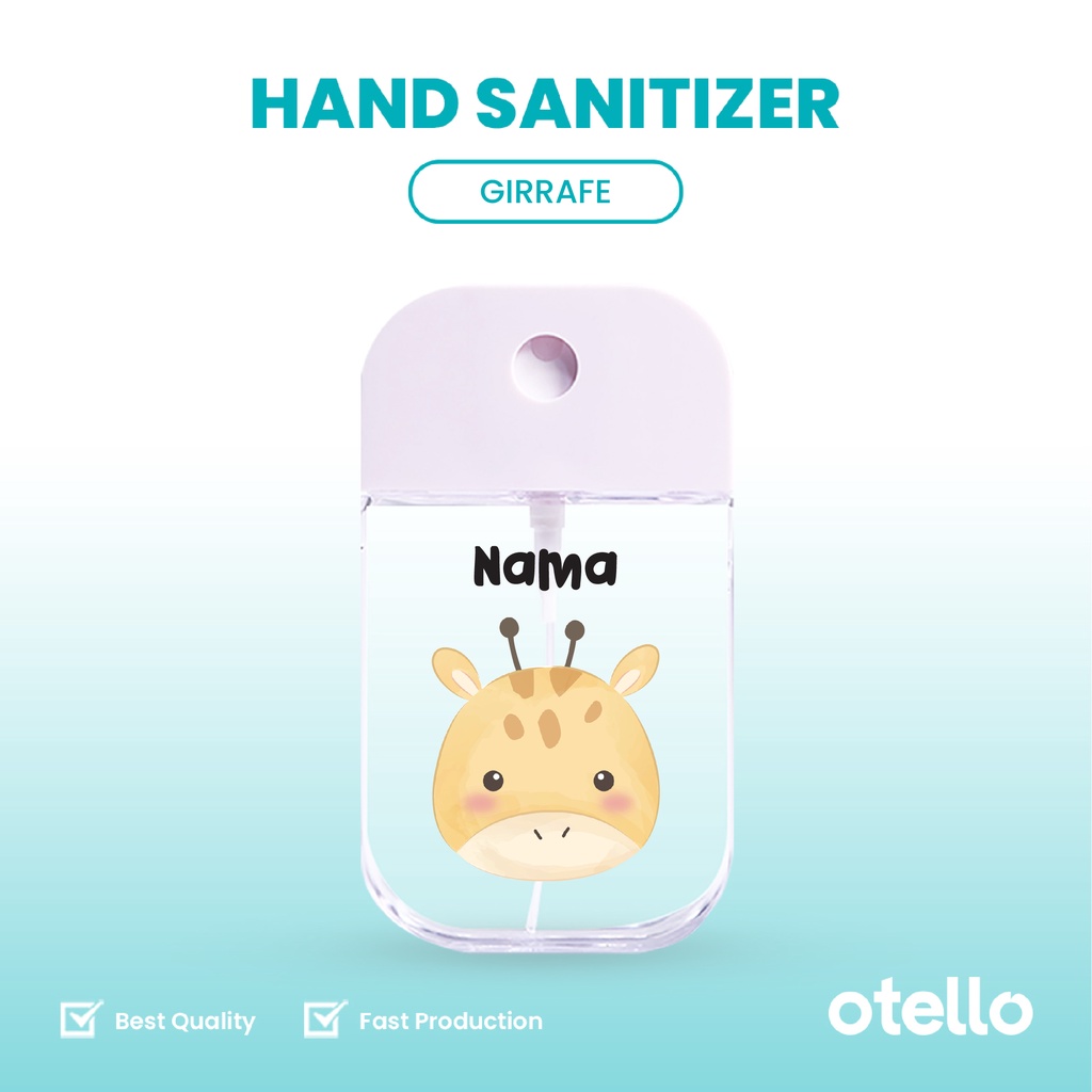 Otello Pocket Hand Sanitizer Bottle Animal Watercolor Spray Botol Semprot