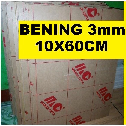 

Acrylic - Akrilik - Bening merk MARGA CIPTA tebal 3mm ukuran 10x60cm