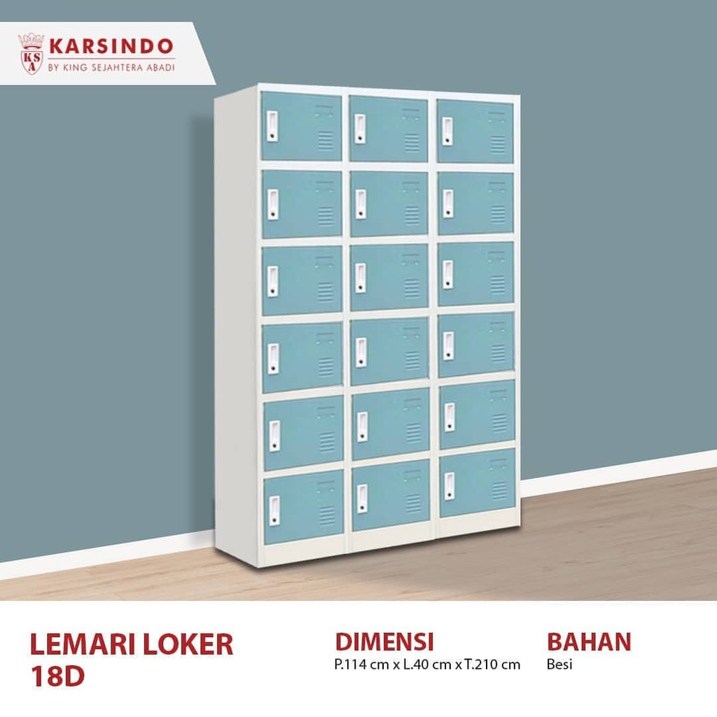 Lemari Locker Arsip Rak Buku Besi 18 / 24 / 32 Pintu