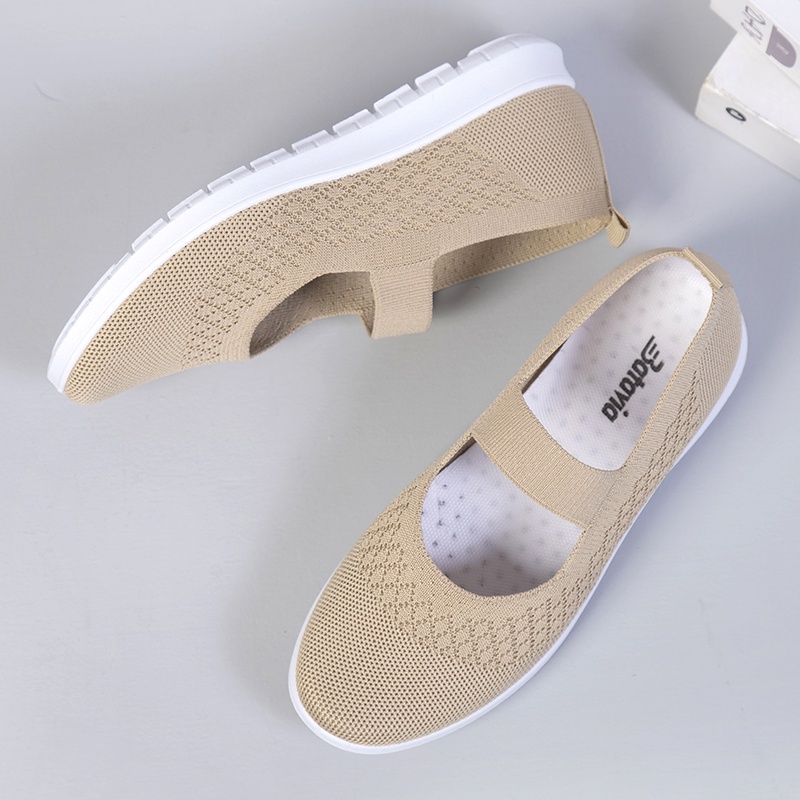 Batavia Sepatu Sepatu Slip On Wanita/ Sepatu Flyknit Shoes Wanita/ Women Shoes rajut empuk anti-slip anti-aus wanita A136