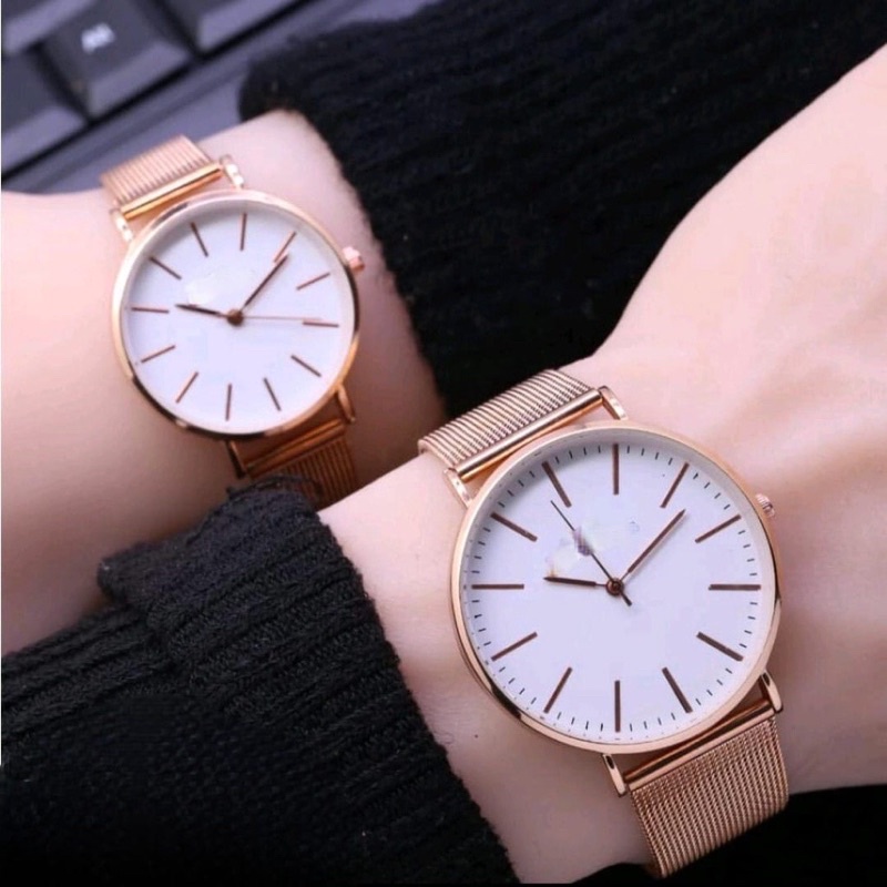 DGS_ JAM TANGAN COUPLE FASHION CLASSIC STRAP RANTAI PASIR PREMIUM