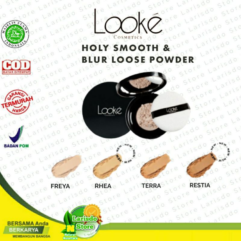 Looke Cosmetic Holy Smooth & Blur Loose Powder Case Varian Baru - Looke Rhea Restia Freya Terra