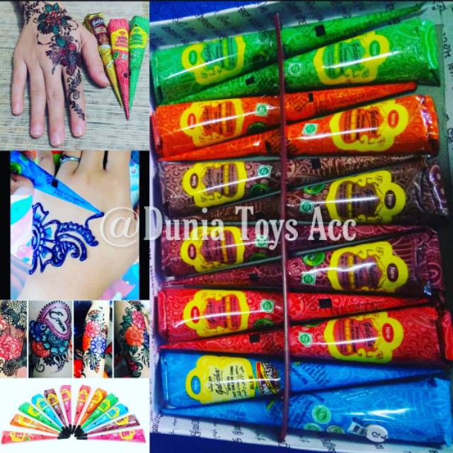 Pacar Henna golecha rainbow Henna kuku pewarna kuku tangan