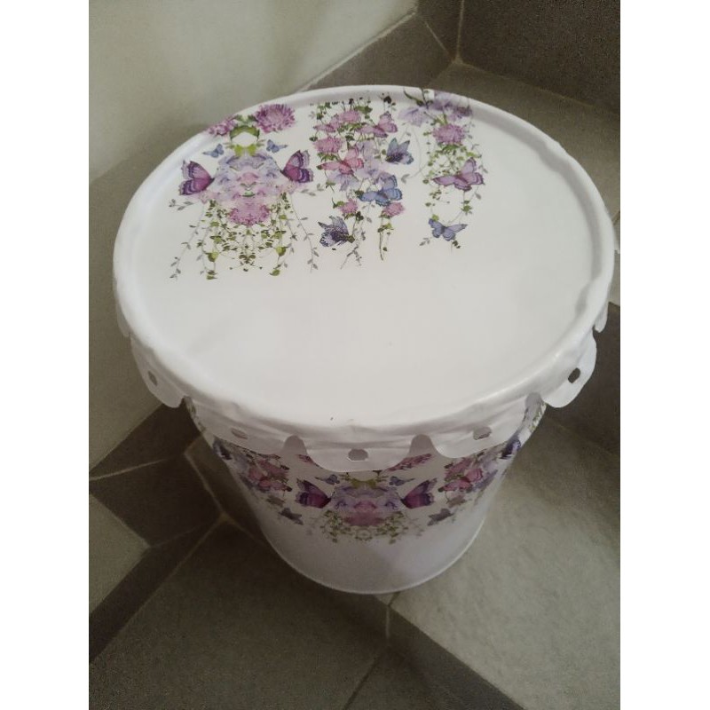 Kursi Tong Decoupage/storage/stool  #06