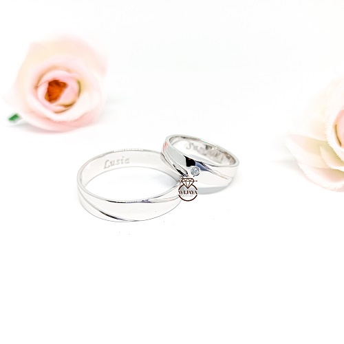 CINCIN COUPLE CINCIN NIKAH BERBAHAN PLATINUM DAN EMAS PUTIH