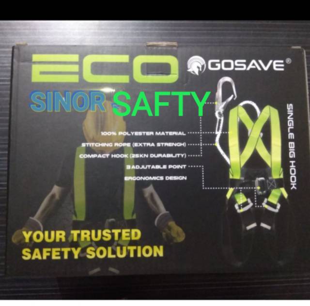 Full Body Harness Single Big Hook Besar Eco GOSAVE Sabuk Pengaman