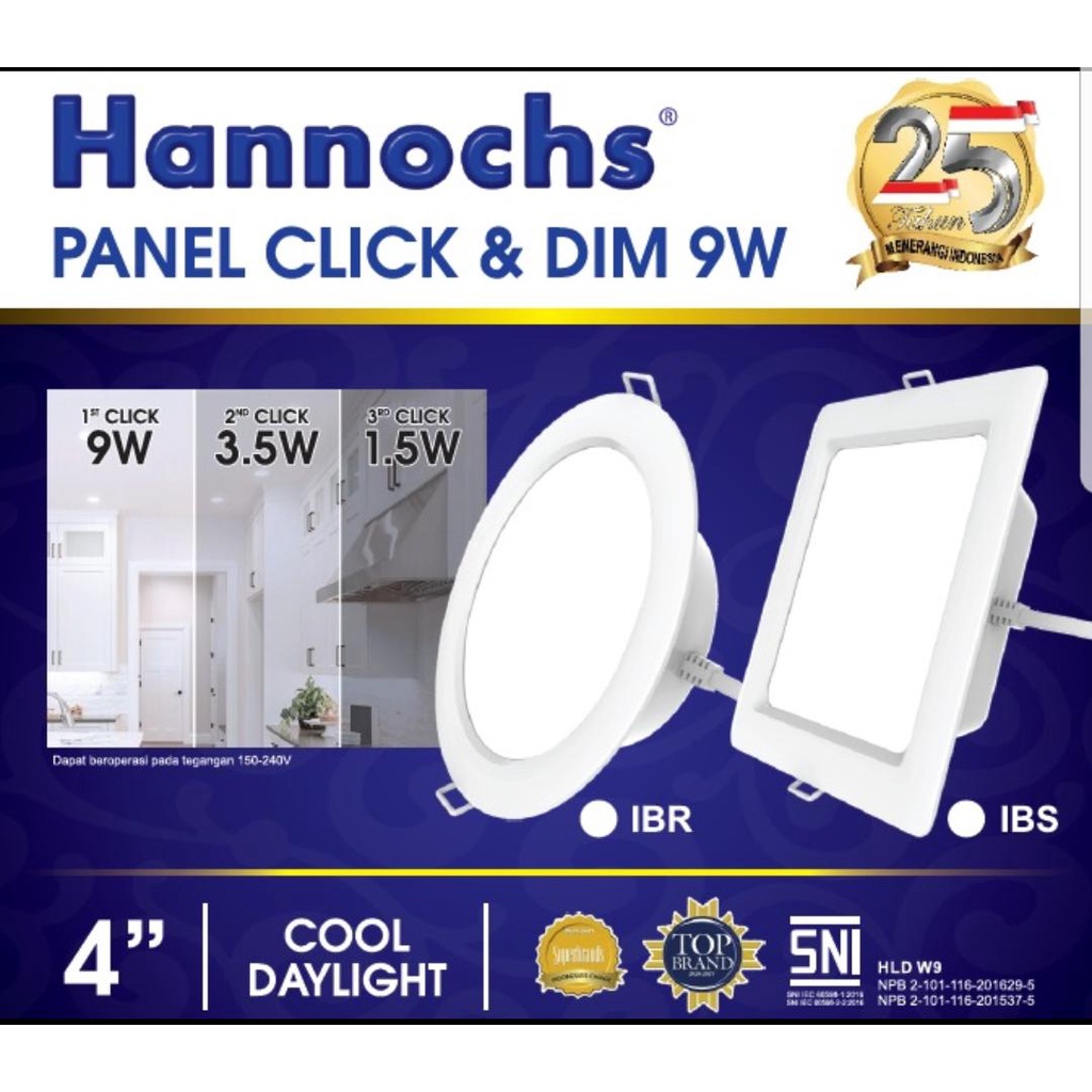 Hannochs LED Panel Click &amp; Dim Segi IBS 9W 12W