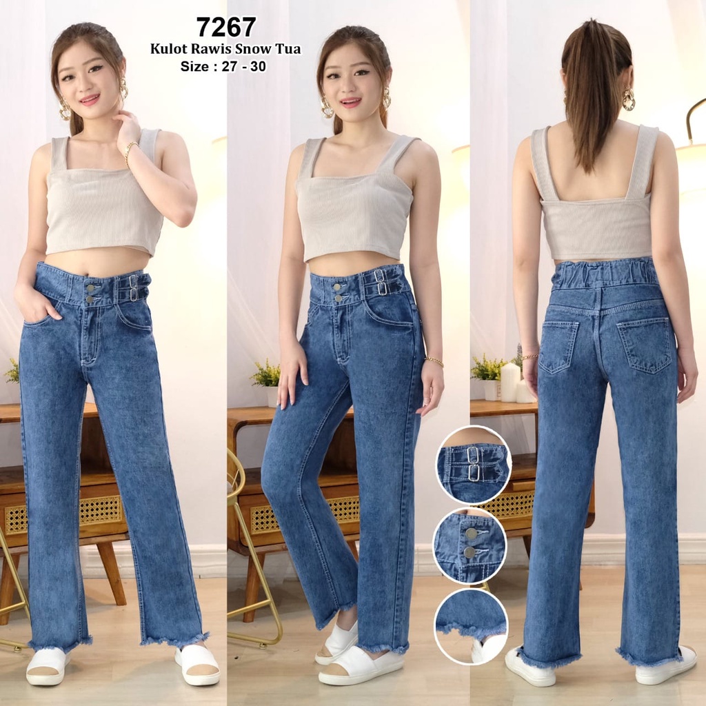 Celana Jeans Wanita Kulot Rawis 27 28 29 30 Bisa Bayar Ditempat(COD)