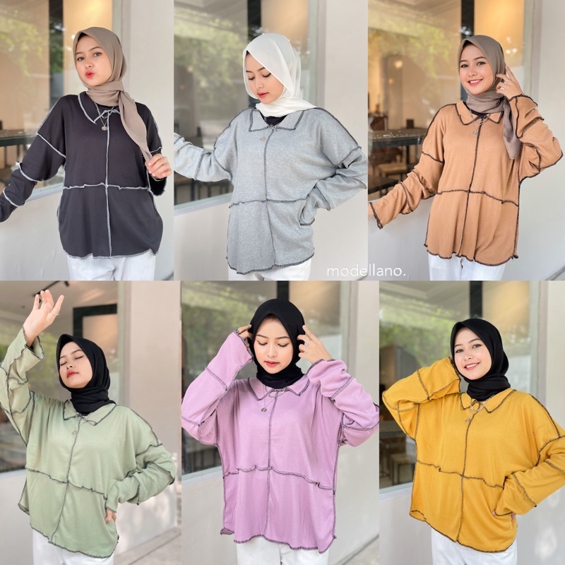 BLOUSE TERBALIK BAJU VIRAL ATASAN JUMBO KEBALIK KEMEJA JAHIT OBRAS DILUAR OVERSIZED BIGSIZE XXL