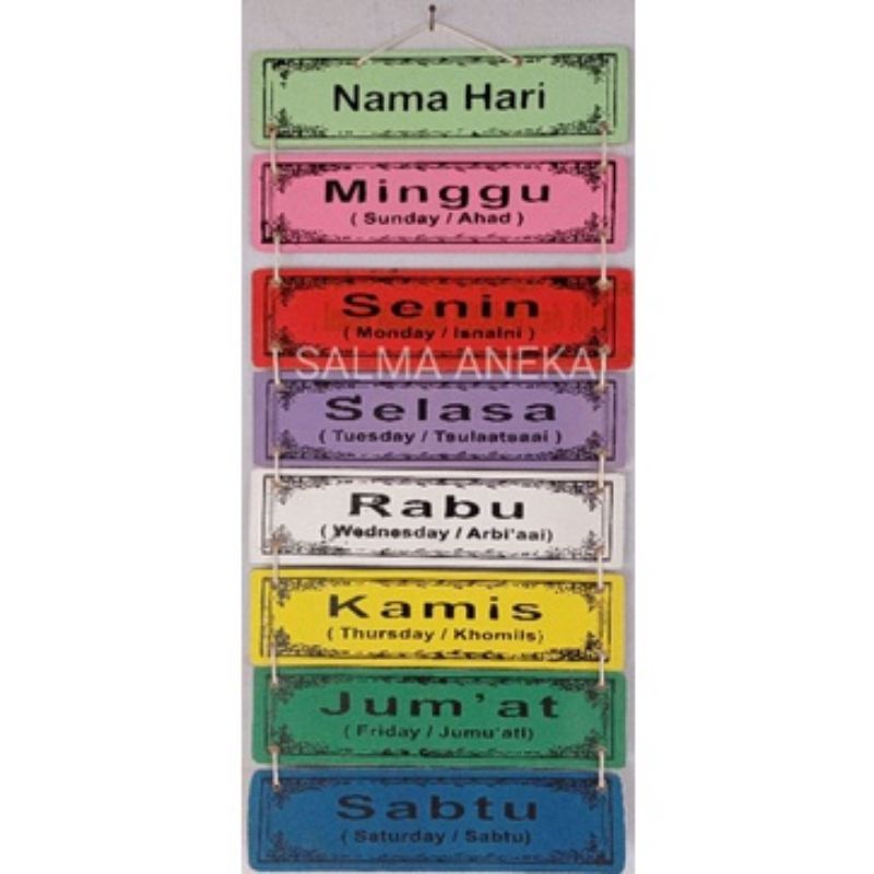 nama hari APE mainan edukasi tk-paud