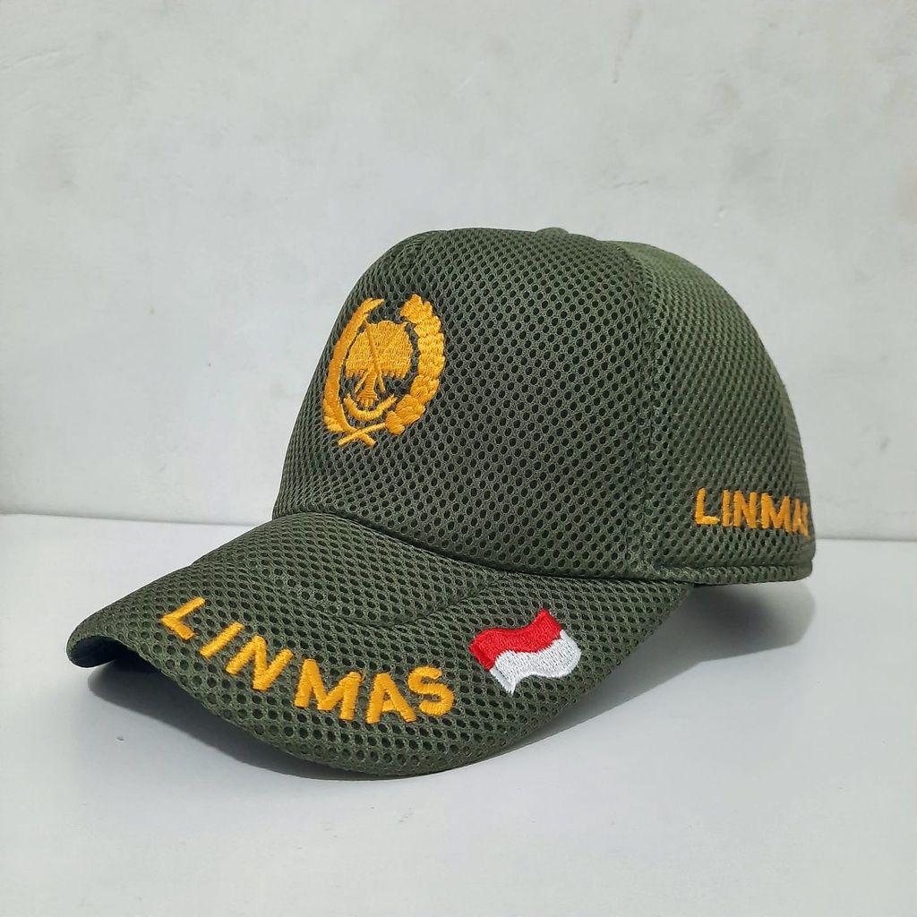 Topi Doblemesh Linmas / Hansip / Lingkungan Masyarakat Terbaru