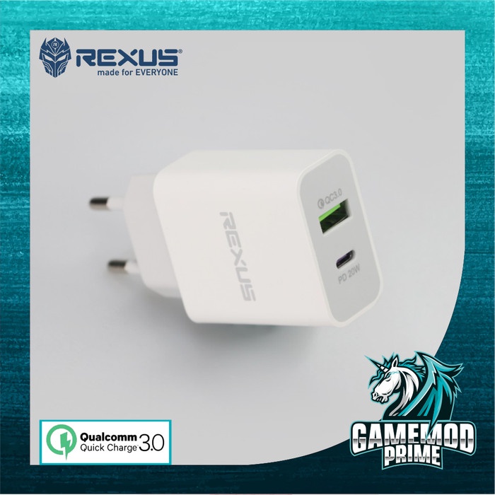 Adapter Quick Charge Power Delivery Type C 3.0 PA85 20W 2 Port REXUS