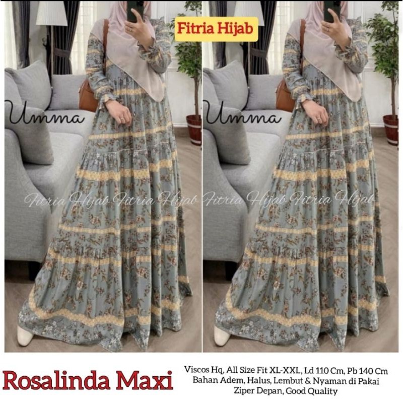 DRESS gamis rosalinda BAHAN matt vicose adem halus lembut HIGH QUALITY
