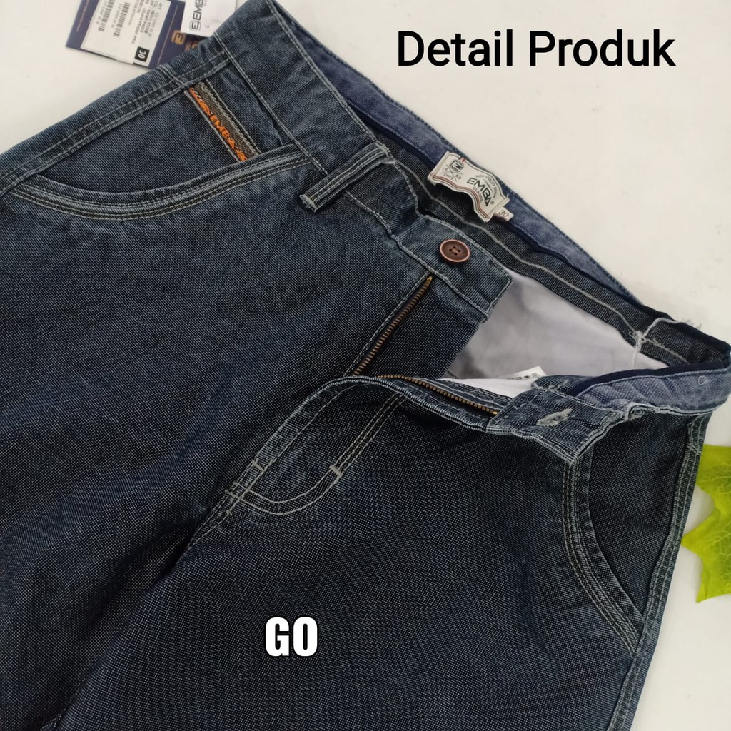 gof EMBA CELANA JEANS Pakaian Pria Celana Pendek Jeans Bermuda Casual Reguler Fit Slimfit Original