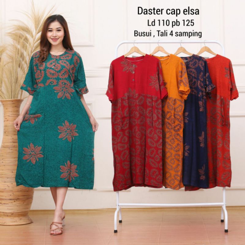 DASTER BATIK CAP JUMBO BAHAN SANTUNG TEBAL ADEM TERBARU