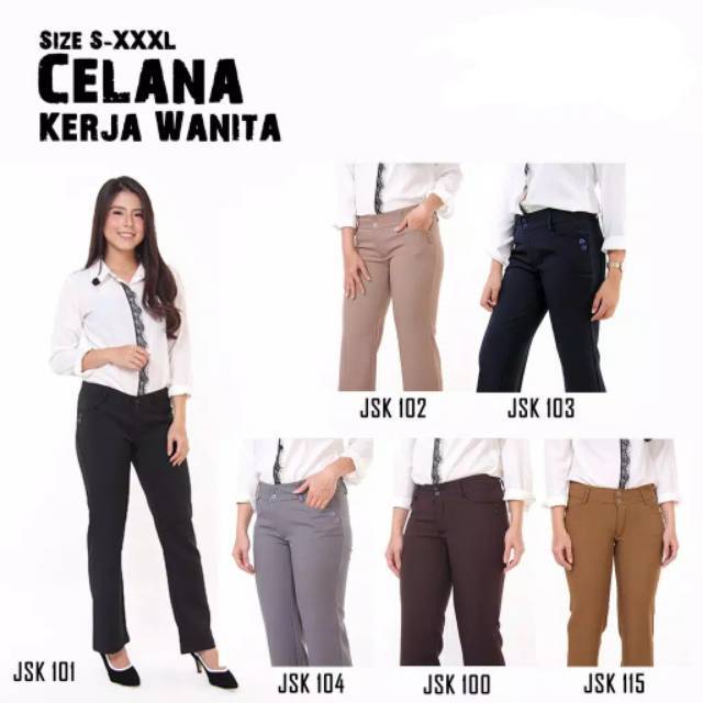  Size S XXXL Celana  Kerja Wanita  Celana  Bahan Wanita  