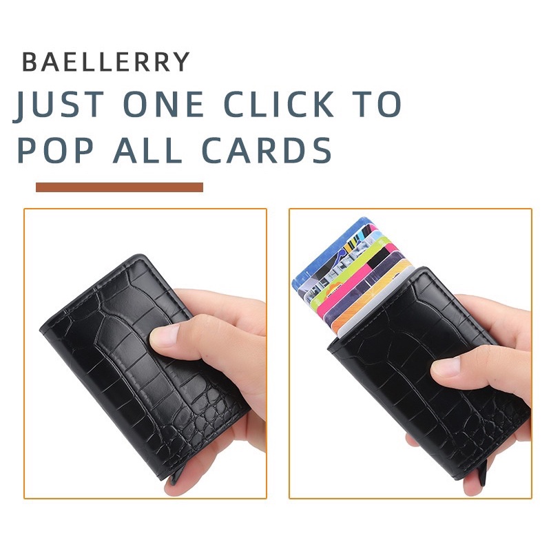 Dompet Kartu Kulit Pria Rfid Wallet Card Holder Baellerry K9130