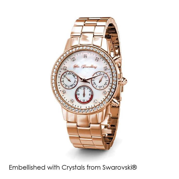 KUALITAS TERBAIK HER JEWELLERY MYSTIQ WATCH RG - JAM TANGAN CRYSTALS FROM SWAROVSKI® TERLARIS