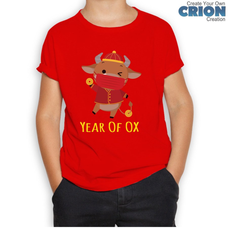 Kaos Imlek anak Stay Safe Series Tahun Kerbau 2021 Year of Ox by Crion