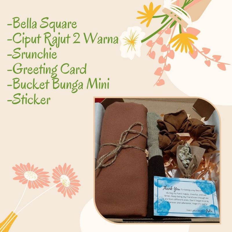 

HAMPERS - GIFT BOX - KADO - HADIAH - HIJAB - JILBAB - BELLA SQUARE