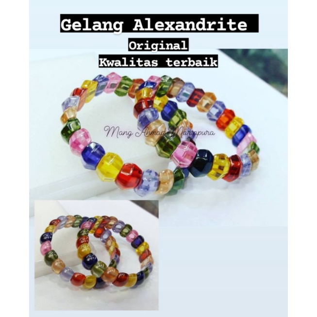 Gelang Mewah Batu Alexandri warna warni / American Diamonds batu alexandrite Asli