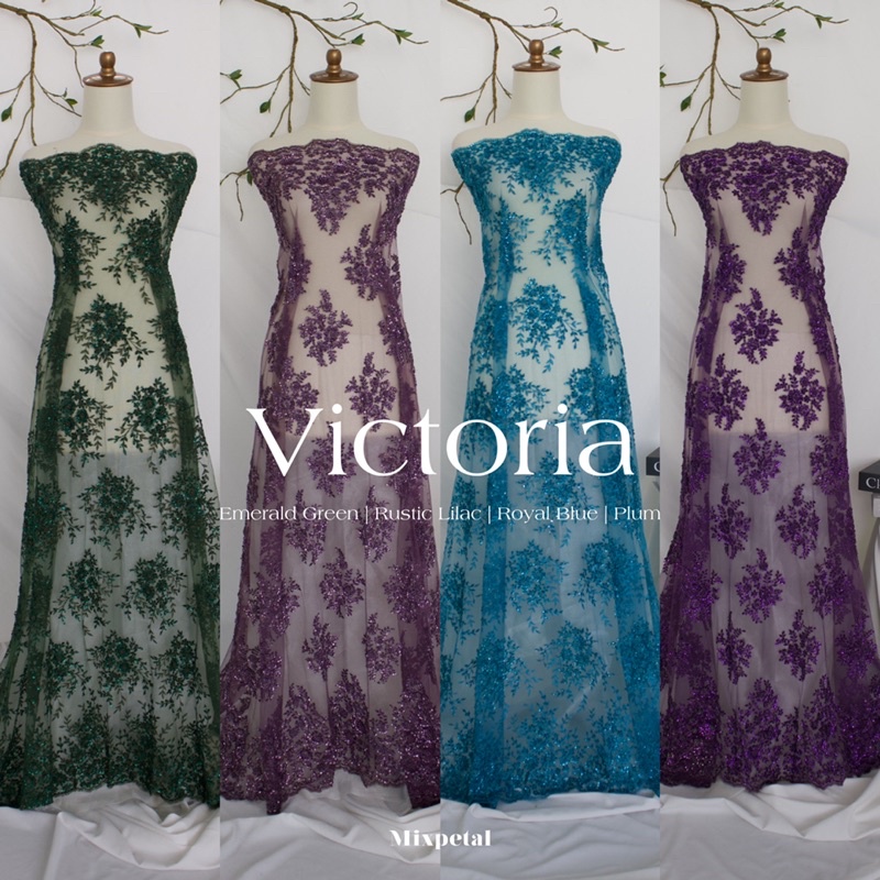 KAIN KEBAYA PESTA TILE PAYET PREMIUM VICTORIA
