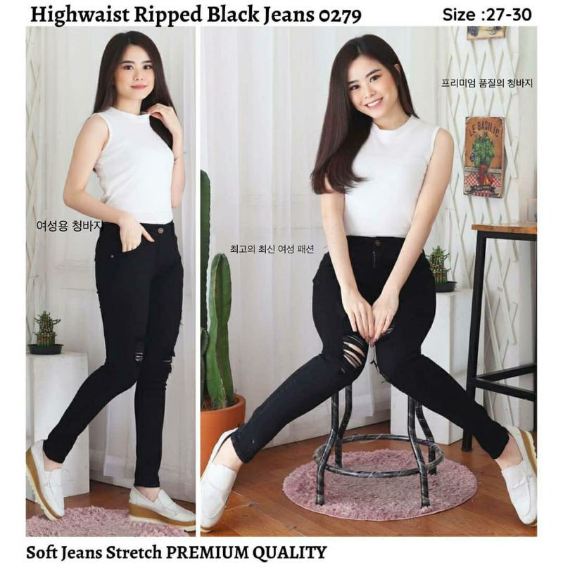 celana / celana sobek / celana hitam sobek / celana ripped