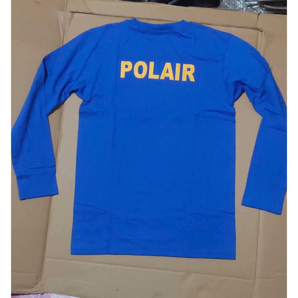 kaos biru polairud lengan panjang