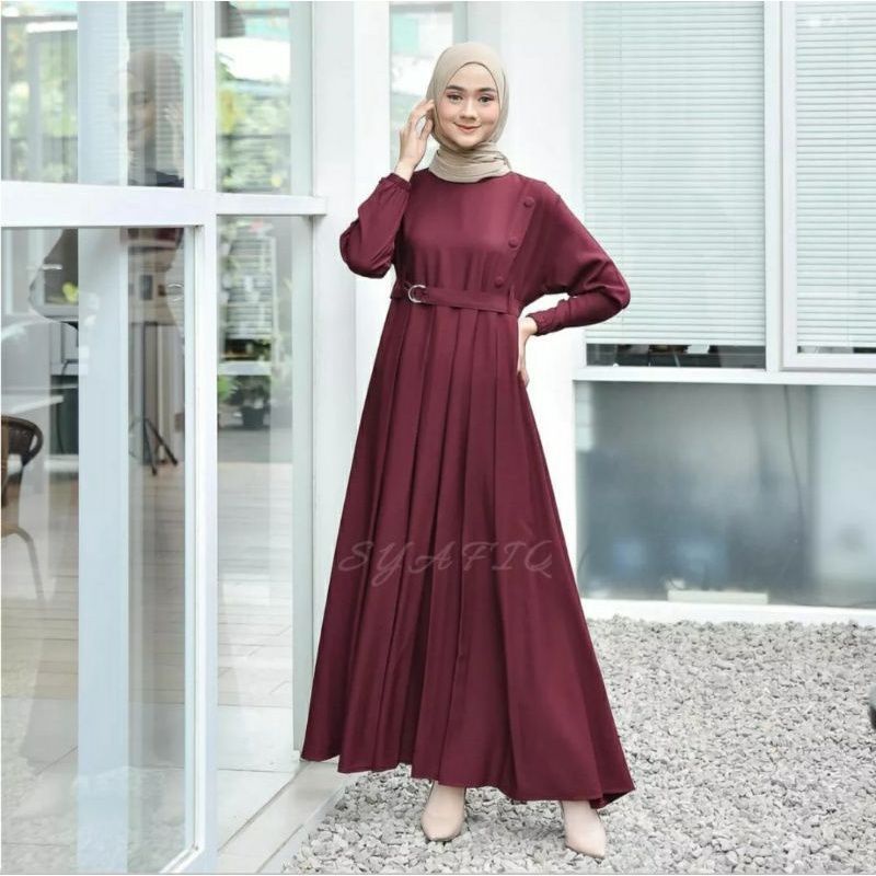 Kekinian 2022 Gamis Murah Putih Polos Remaja Kekinian Nisa Sabiyan K2T2 Gam LZ822 Baju Gamis Wanita-1