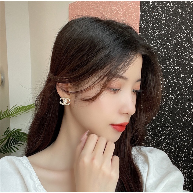 Anting Titanium Korea Perempuan Dewasa Model CC Mutiara Pearl Fashion Wanita cantik Aksesoris premium ANT72