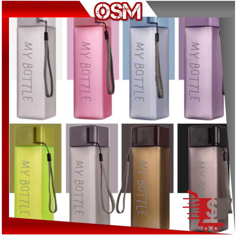 OSM - (BAHAN PC) Bo361 My Bottle Petak Doff / Botol Persegi / Botol 500 ml / Botol Minum