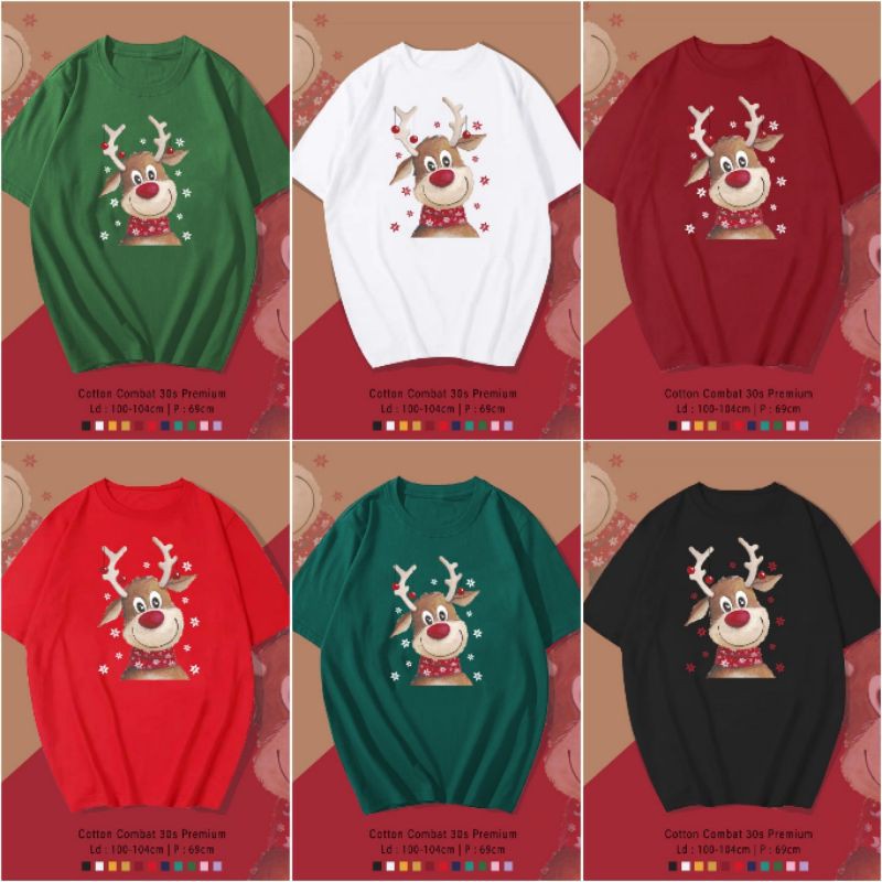 T-SHIRT / TUMBLR TEE KAOS RUSA XMAS OVERSIZE PREMIUM