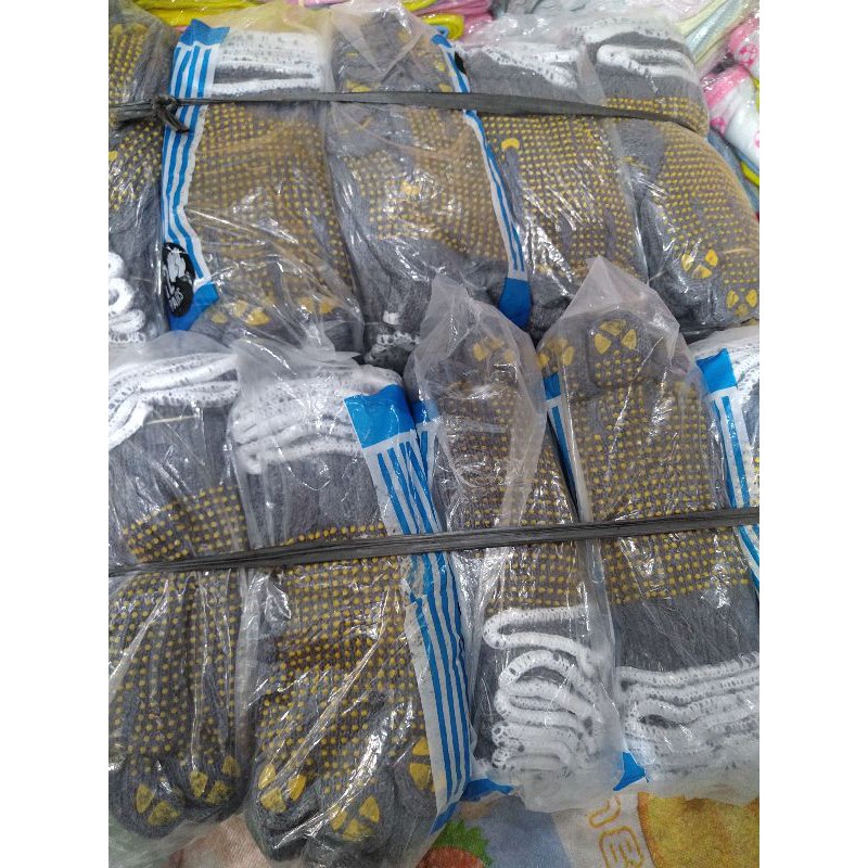 3Pasang Sarung Tangan Tukang Proyek Bintik Kerja Diamond Antislip Working Safety Glove Murah W710