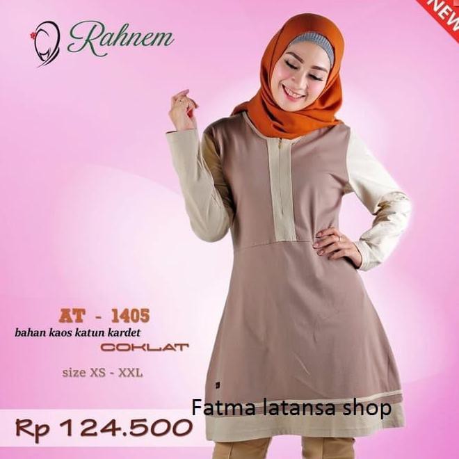 Wa4I Atasan Dewasa/Baju Muslim/Rahnem At 1405/Baju Wanita/Tunik/Baju Murah - Abu-Abu, Xs Rulr