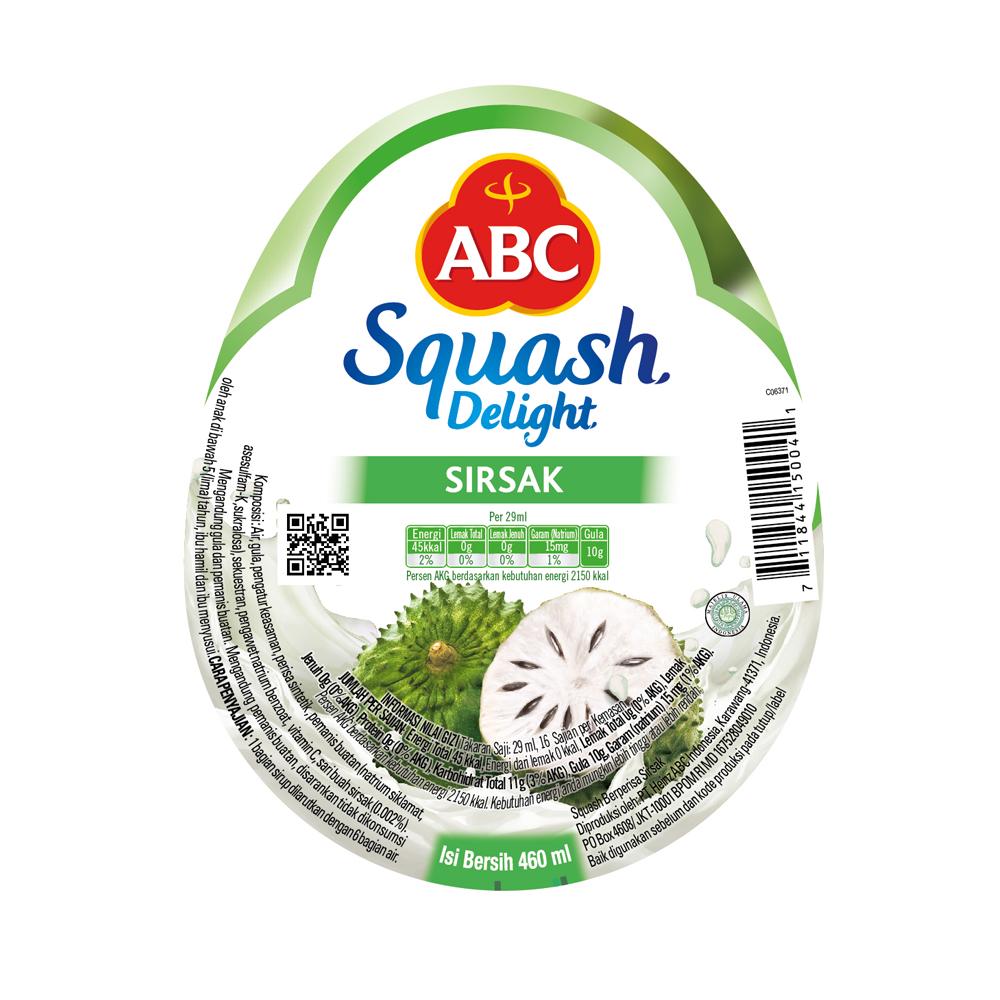 ABC Sirup Squash Delight Sirsak 450 ml - Multi Pack 4 pcs